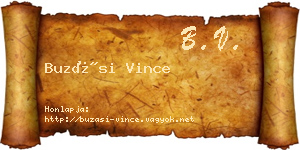 Buzási Vince névjegykártya